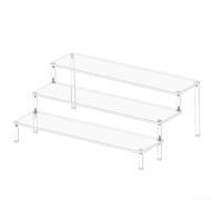 Ripiano in acrilico trasparente a 3 ripiani per esporre bottiglie di profumo, barattoli di crema e cupcake su comò o dispositivo di vendita al dettaglio (30 cm 3° strato)