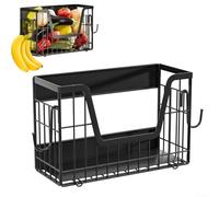 Ripiano magnetico resistente per frigorifero, 5 kg, cesto di frutta in metallo cavo per cucina, cipolle e patate, accessori per barbecue, con 2 ganci mobili