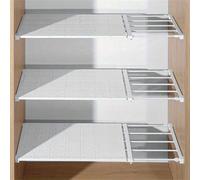 Ripiano per armadio regolabile ed espandibile, scaffale di stoccaggio in metallo, scaffale divisorio fai-da-te adatto per armadio, mobile, cucina, bagno Larghezza: 10 cm; Lunghezza: 32-48 cm (versione