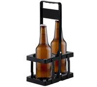 Ripiano per bottiglie di birra: cestino da birra pieghevole a mano, supporto per birra, supporto per 2 bottiglie di Whisky e birra per campeggio, picnic, barbecue, viaggi, bar