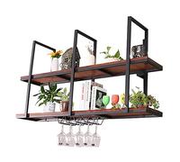 Ripiano per bottiglie di vino a soffitto, ripiani di stoccaggio montati in legno di pino ferro, per ristoranti/bar/portabottiglie decorativi a soffitto per la casa, organizzazione di scaffal