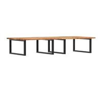 Ripiano per Lavabo a Parete in Legno Massello di Acacia con Staffa in Acciaio, 140x60 cm, Design Moderno e Salvaspazio per Bagno, Peso Massimo Supportato 100 kg, Facile Montaggio, Viti Non Incluse