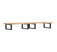 Ripiano per Lavabo a Parete in Legno Massello di Acacia con Staffe in Acciaio, 120x40 cm, Design Moderno e Salvaspazio, Peso Massimo Supportato 100 kg, Fissaggio a Parete Facile, Ideale per Bagni