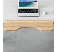 Ripiano per tastiera regolabile per computer con design a clip ad arco, piattaforma di supporto per braccio per casa e ufficio, finitura naturale, soluzione salvaspazio 64 x 24 cm