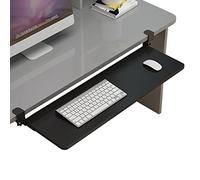 Ripiano per tastiera: ripiano scorrevole regolabile con morsetto, installazione senza trapano, supporto per tastiera e mouse in legno, dimensioni 520/650/750 x 250 mm.