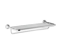 Ripiano Porta salviette per bagno, doccia 65,50x28,50xh11,40 cm finitura Inox Lucido Completo di Stop di Fissaggio inox lucido
