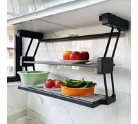 Ripiano portaoggetti estraibile, salvaspazio, pieghevole, per mobili da cucina, organizza spezie e piatti in modo efficiente