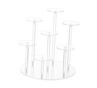 Ripiano rialzato in acrilico, Espositore rotondo in acrilico a 7 strati for gioielli, pietre, orologi, cupcake, oggetti da collezione, 2 colori(Transparent)