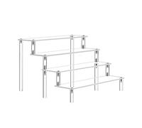 Ripiano rialzato in acrilico, Supporto for espositore in acrilico da 4 mm, for cupcake e dessert, a 4-5 livelli, diverse misure(Four Layers,40 x 7.5cm)