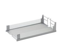 Ripiano sospeso SOTECH ARENA 300 mm (252 x 464 x 108 mm) grigio argento con cornice in vetro per cassetti apotecari DISPENSA, DISPENSA junior e DISPENSA Swing, Kesseböhmer