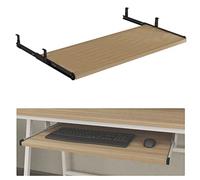 Ripiano tastiera regolabile, 54/60/70 x 27 cm, cursore impermeabile, 5 colori, legno naturale, estensione scrivania, sollievo dall'affaticamento muscolare, design a 5 fori, altezza ergonomica