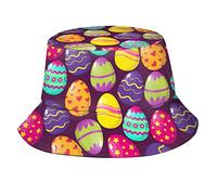 Ripiegabile Bucket Hat Funny Easter Bunny Eggs Print Cappello da Sole alla Moda Bucket cap per attività all’Esterno Viaggi L’Estate