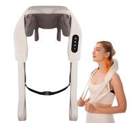 Ripoa Massaggiatore elettrico per collo e spalle con calore, senza fili, trapezio per la schiena, cuscino per massaggio shiatsu per alleviare il dolore, ideale come regalo