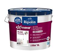 Ripolin 397852 - Vernice bianca monostrato per muri, soffitti, pareti e termosifoni, in velluto, 10 l, colore: Bianco