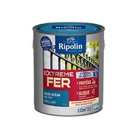 Ripolin - Vernice per ferro da esterno, glicero, antiruggine, senza sottostrato diretto sulla ruggine, resistente alle intemperie, ai raggi UV e agli urti, lucida, 2 l, blu oceano
