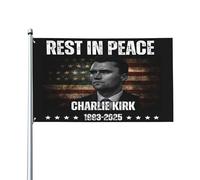Riposa in pace Charlie Kirk, bandiera commemorativa repubblicana, tributo 2025, bandiere, cartello da giardino, striscione, 3x5 piedi