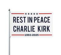 Riposa in pace Charlie Kirk, bandiera commemorativa repubblicana, tributo a Charlie 1993-2025, bandiere, cartello da giardino da 3x5 piedi