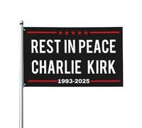 Riposa in pace Charlie Kirk, bandiera commemorativa repubblicana, tributo a Charlie 1993-2025, bandiere, cartello da giardino da 3x5 piedi