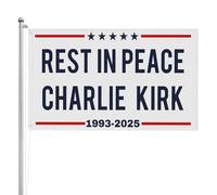 Riposa in pace Charlie Kirk, bandiera commemorativa repubblicana, tributo a Charlie 1993-2025, striscione da giardino a 3 strati, doppio lato, 3x5