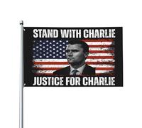 Riposa in pace Charlie Kirk, bandiera repubblicana con bandiere Charlie, cartello da giardino da 3x5 piedi