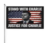 Riposa in pace Charlie Kirk, bandiera repubblicana con Charlie, striscione da giardino a doppio lato, 3x5, 3 strati