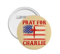 Riposa in pace Charlie Kirk Spilla Dio benedica Prega per Charlie Kirk Spille Distintivo Abbigliamento Cappello Maglietta Decorazione Distintivo Rotondo Dimensioni