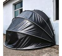 Ripostiglio Biciclette con Struttura a Semispirale, Ripostiglio Esterno Portatile Impermeabile per 3 Biciclette, Adatto Anche per Patio, Cortile e Vialetto(Black)