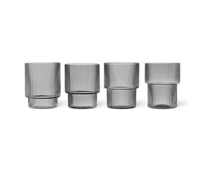 Ripple Glass Set di 4 Affumicato