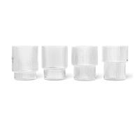 Ripple Glass Set di 4 Trasparente