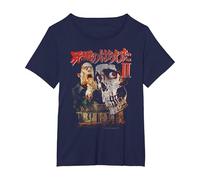 Ripple Junction x Evil Dead 2 Ash Williams Skull Kanji Maglietta, Donna Plus-Size, Navy, 2X
