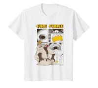 Ripple Junction x Fire Force Haumea And Charon Manga Scene Maglietta, Bambini, Bianco, 4 Anni