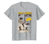 Ripple Junction x Fire Force Haumea And Charon Manga Scene Maglietta, Bambini, Grigio Melange, 6 Anni