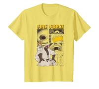 Ripple Junction x Fire Force Haumea And Charon Manga Scene Maglietta, Bambini, Limone, 8 Anni