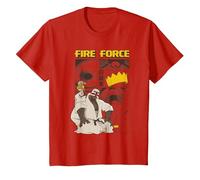 Ripple Junction x Fire Force Haumea And Charon Manga Scene Maglietta, Bambini, Rosso, 4 Anni