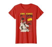 Ripple Junction x Fire Force Haumea And Charon Manga Scene Maglietta, Donna, Rosso, 3XL