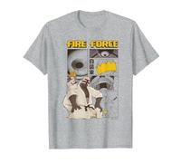 Ripple Junction x Fire Force Haumea And Charon Manga Scene Maglietta, Uomo, Grigio Melange, 4XL