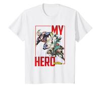 Ripple Junction x My Hero Academia all Might Deku Bakugo Maglietta, Bambini, Bianco, 2 Anni