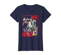 Ripple Junction x My Hero Academia all Might Deku Bakugo Maglietta, Donna, Navy, S