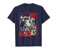 Ripple Junction x My Hero Academia all Might Deku Bakugo Maglietta, Uomo, Navy, M