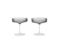 Ripple Set di 2 Coppe Champagne Affumicate