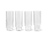 Ripple Set di 4 Bicchieri da Bere Lunghi Trasparente