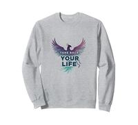 Riprenditi la Tua Vita Ispirazione per l'empowerment di Phoenix Felpa, Unisex per Adulti, Grigio Melange, L