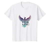 Riprenditi la Tua Vita Ispirazione per l'empowerment di Phoenix Maglietta, Bambini, Bianco, 2 Anni