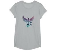 Riprenditi la Tua Vita Ispirazione per l'empowerment di Phoenix Maglietta, Ragazze, Grigio Melange, S