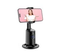Ripresa con tracciamento automatico Giunto cardanico Riconoscimento fotocamera AI Corpo Viso Traccia Rotazione a 360° Segui intelligente Scatto dal vivo Supporto for telefono(Black)
