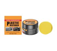 Ripristinatore Nero per Profili Esterni | 50g Pasta Rimuovi,Pulitore Interni Auto con Spugna | per Restauro, Pulizia, Dettaglio Auto, Cruscotto, Pelle