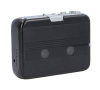 Riproduttore Bluetooth nero a cassetta con USB e alimentazione a batterie AA, con funzione di doppio senso automatico