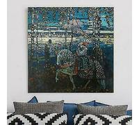 RIPRODUZIONE D'AUTORE KANDINSKY COPPIA A CAVALLO 80X80CM