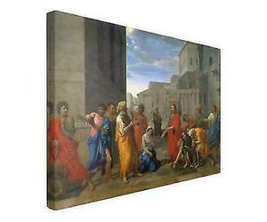 RIPRODUZIONE D'AUTORE POUSSIN CRISTO E LA DONNA 120X90CM