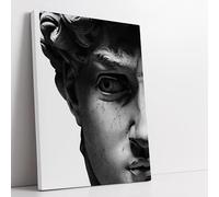 Riproduzione David di Michelangelo 100x150cm Occhio Aperto - Quadro su Tela in Cotone con Telaio, Pronto da Appendere, Quadri Moderni Soggiorno, Arredo Casa Ufficio, Eco-Friendly, Made in Italy